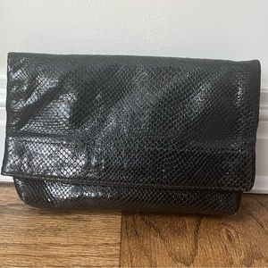 Gigi New York Fold Over Clutch In Black